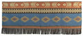 Badlands Blue Southwest Valance with faux leather fringe - Your Western Decor