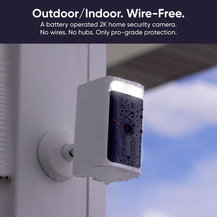 Wyze Battery Cam Pro is a wireless camera that offers 2.5K HDR video resolution, a spotlight, and a siren.