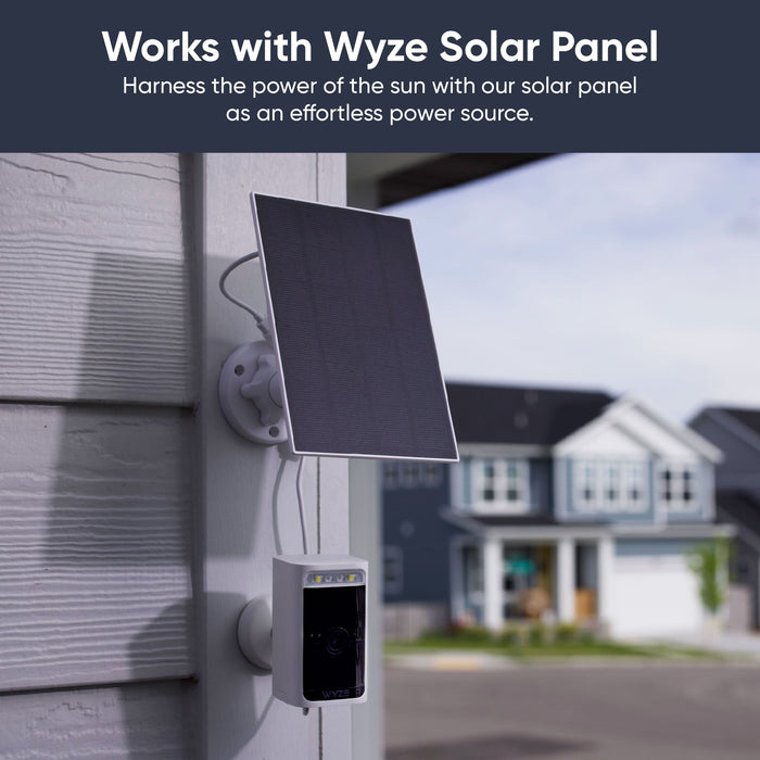 Wyze Battery Cam Pro with Solar Panel - 2.5K HDR Video Resolution, Wire-Free, No Hub Required.