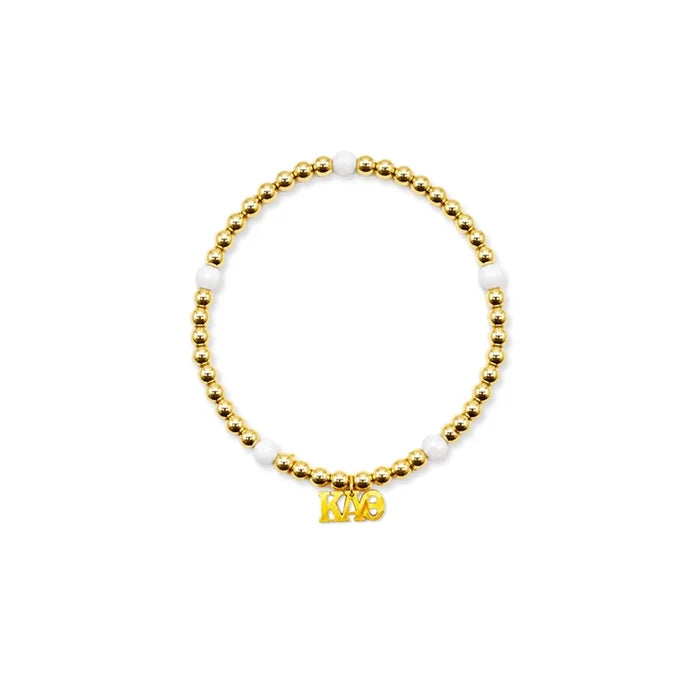 Beaded Charm Bracelet- Kappa Alpha Theta
