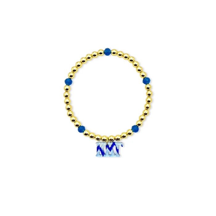 Beaded Charm Bracelet- Kappa Kappa Gamma
