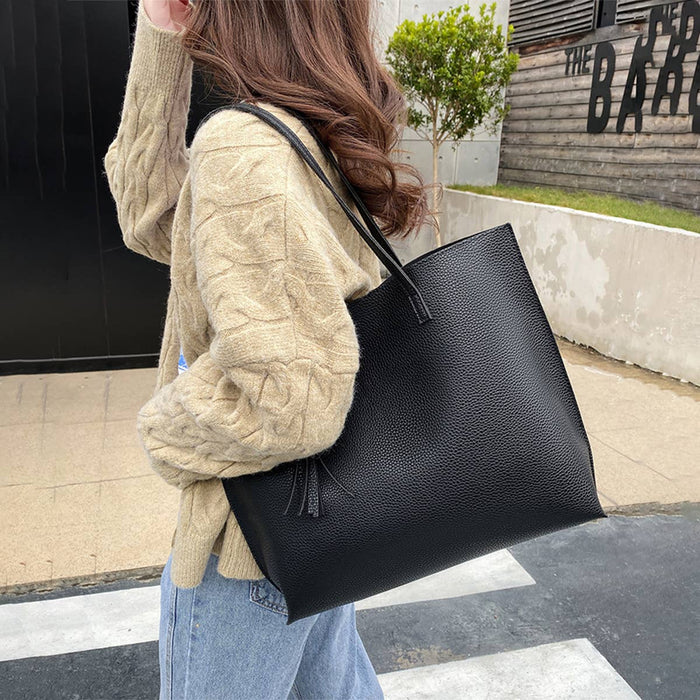 Big Capacity Tassel Tote Handbag Red