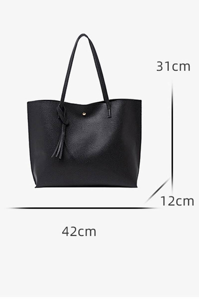 Big Capacity Tassel Tote Handbag Red