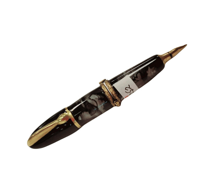 Another view of the Black Fountain Pen Limoges trinket box