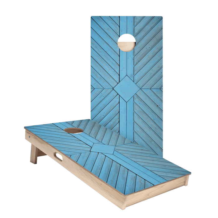 Blue Panel Wood Star Cornhole Boards - ACA - 000376 | American Cornhole Association