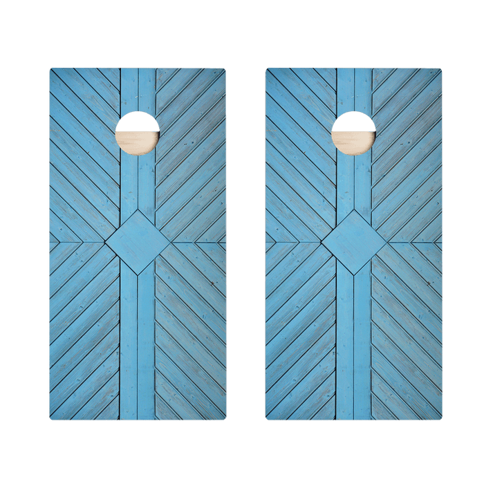 Blue Panel Wood Star Cornhole Boards - ACA - 000376 | American Cornhole Association