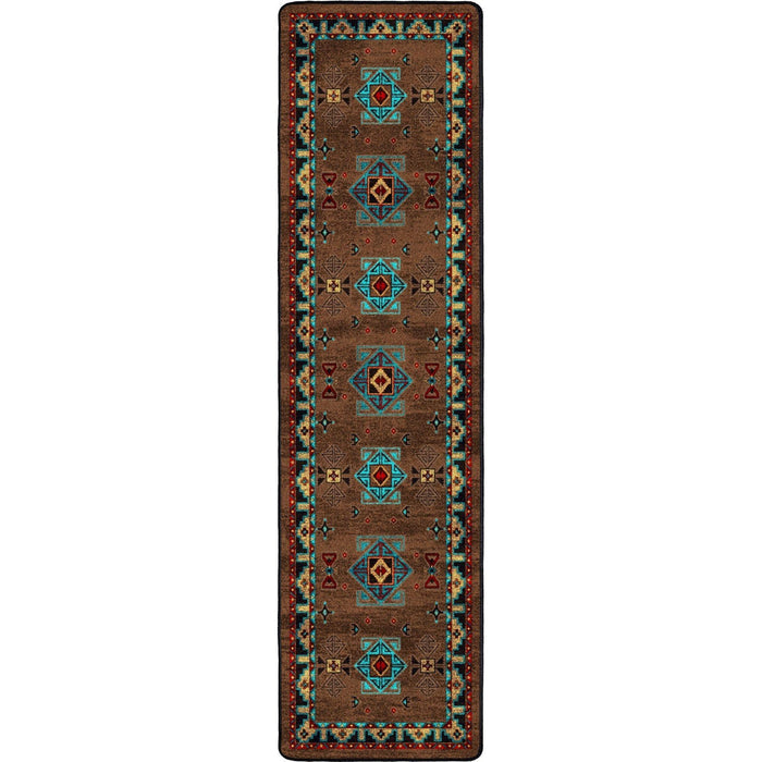 Blue Zircon Southwestern Floor Runner made in the USA - Your Western Decor