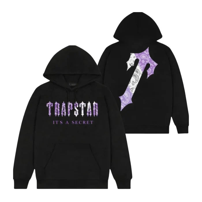 Bluza Trapstar Decoded Paisley Monochrome Edition Hoodie Purple TRAPSTAR Bluzy