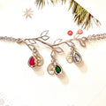 Boho Leaf Birthstone Charm Bracelet Silver / Adjustable JewlGlory - Personalized Gifts Jewelry