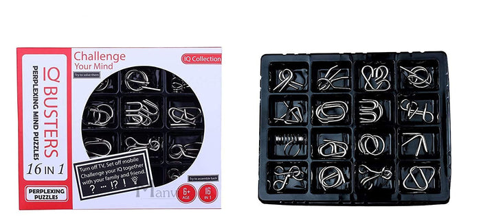 Brain Teaser  IQ Test Metal  Puzzle Toy ( 16 in 1)