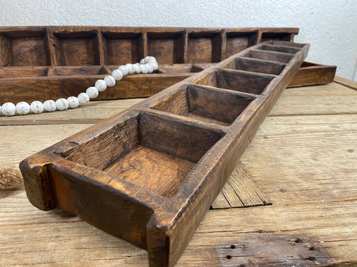 Brazos Long Ladder Dough Bowl-6x39-Waxed-7 Compartments
