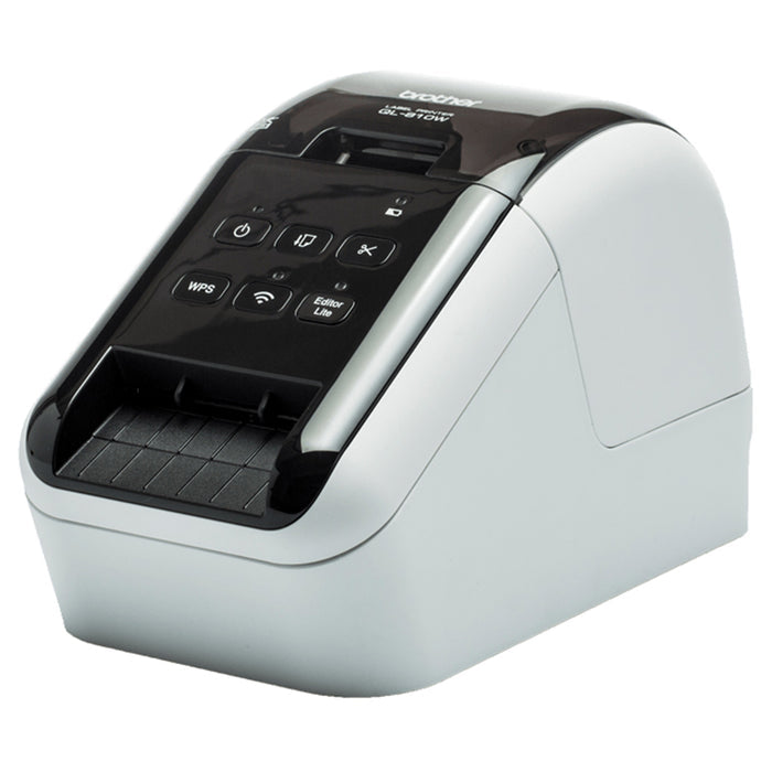 Brother Wireless High-Speed Label Printer - Glossy Black & White | QL810W from Brother - DID Electrical