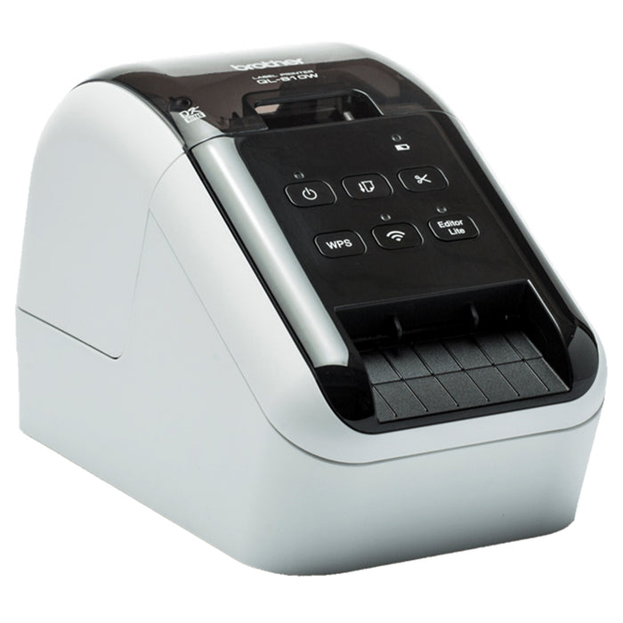 Brother Wireless High-Speed Label Printer - Glossy Black & White | QL810W from Brother - DID Electrical
