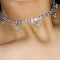 Christmas Gift MEGAN BUTTERFLY CHOKER Sparkling Necklace MelodyNecklace