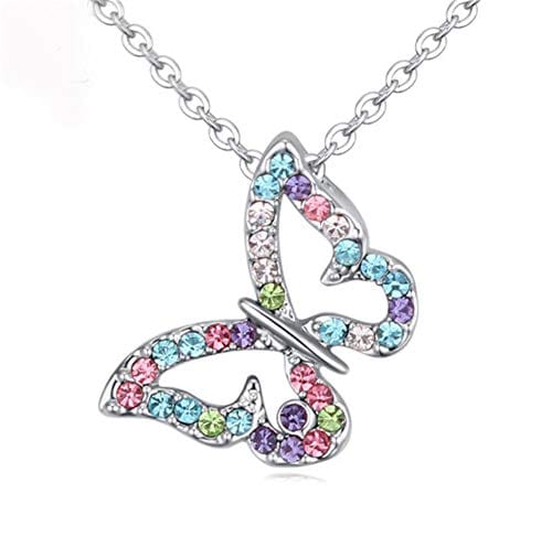 Butterfly Necklace Multi-color Crystal Charm Pendant Necklace for Girls and Women Back to results Visit the Kiokioa Store