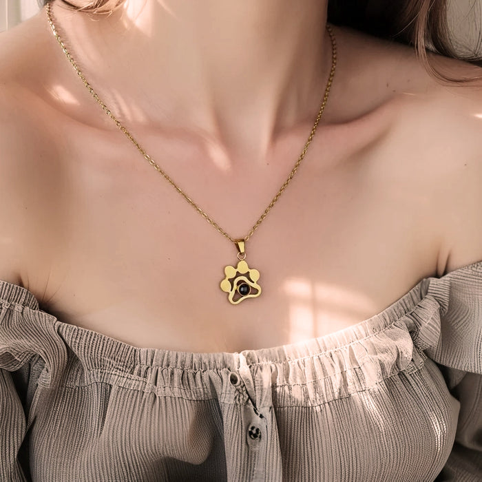 Cat Paw Projector Necklace and Bracelet Set