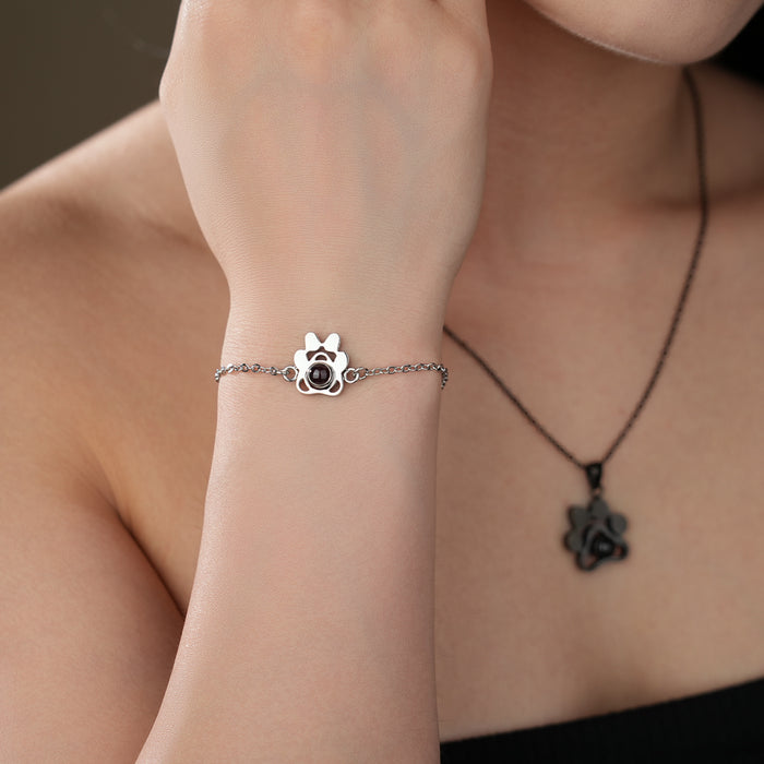 Cat Paw Projector Necklace and Bracelet Set