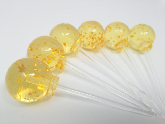 Champagne Celebration Star Lollipops 6-piece set by I Want Candy!
