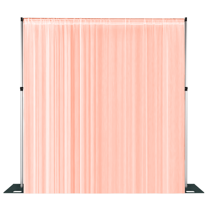 Chiffon Curtain Drape 10ft H x 58" W Panel Blush/Rose Gold full view