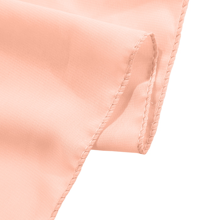 Chiffon Curtain Drape 10ft H x 58" W Panel Blush/Rose Gold serged finish