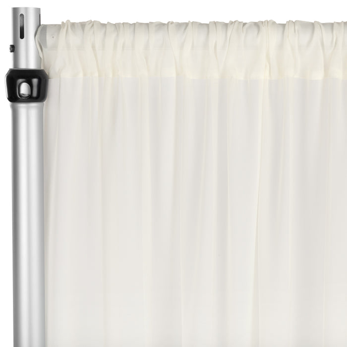 Chiffon Curtain Drape 10ft H x 58" W Panel - Ivory - CV Linens