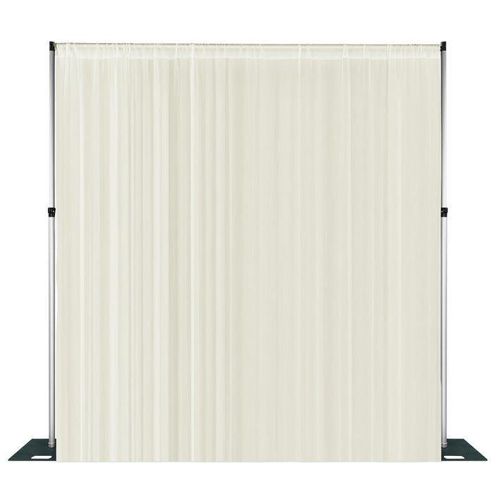 Chiffon Curtain Drape 10ft H x 58" W Panel Ivory full view