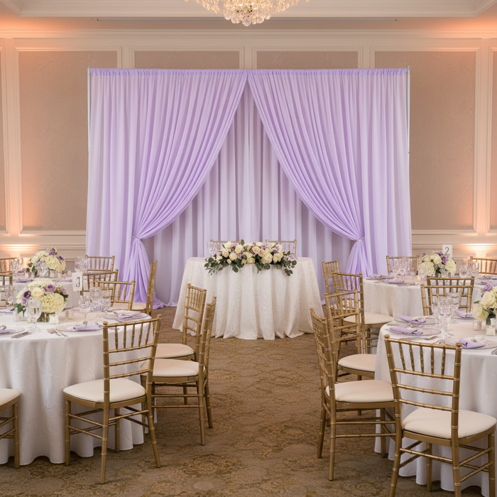 Chiffon Curtain Drape 10ft H x 58" W Panel - Lavender