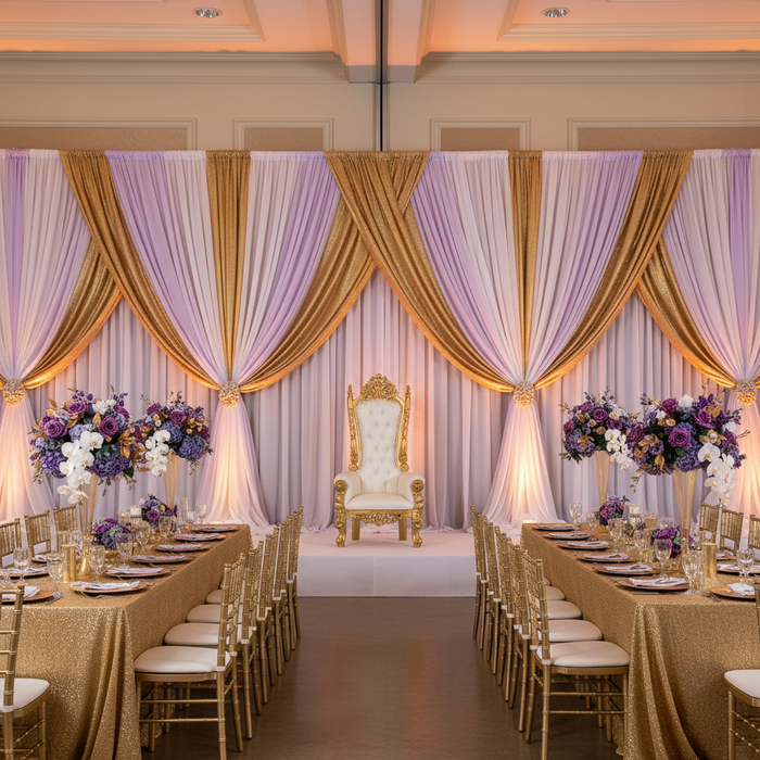 Chiffon Curtain Drape 10ft H x 58" W Panel - Lavender