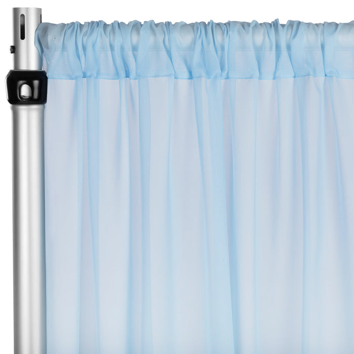 Chiffon Curtain Drape 12ft H x 58" W Panel - Baby Blue - CV Linens