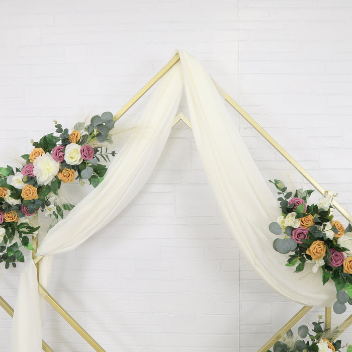 Chiffon Curtain Drape 12ft H x 58" W Panel - Ivory
