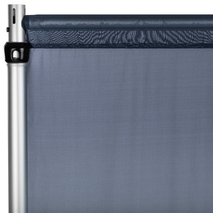 Chiffon Curtain Drape 12ft H x 58" W Panel - Navy Blue - CV Linens
