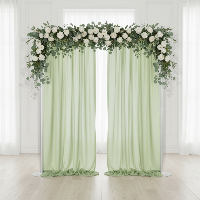 Chiffon Curtain Drape 12ft H x 58" W Panel - Sage Green.