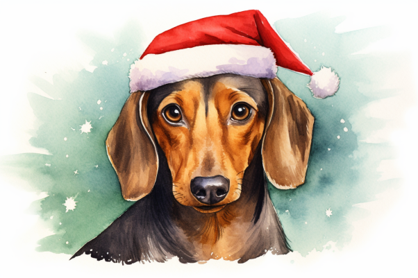 Christmas Dachshund Santa Hat