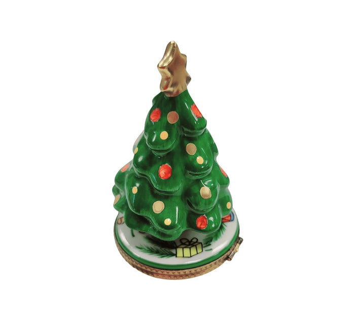 Another view of the Christmas Tree for Holiday Collectors Limoges trinket box