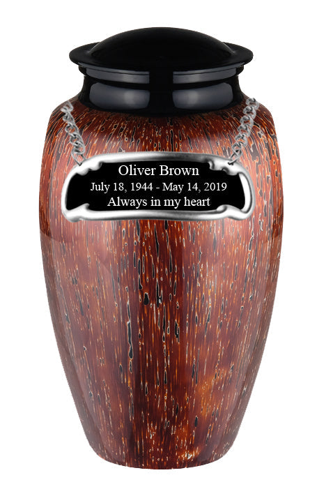 Classy Series - Classic Tawny Fiberglass Cremation Urn, Brown - IUFG109
