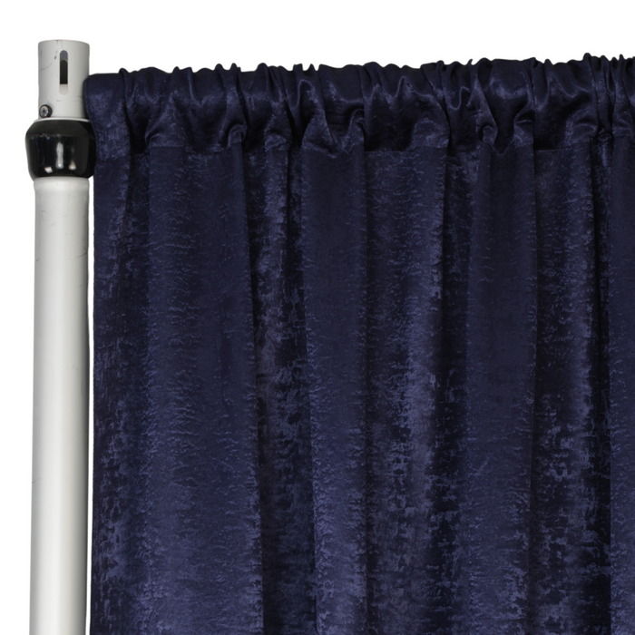 Crinkle Shimmer 10ft H x 52" W Drape/Backdrop Panel - Navy Blue
