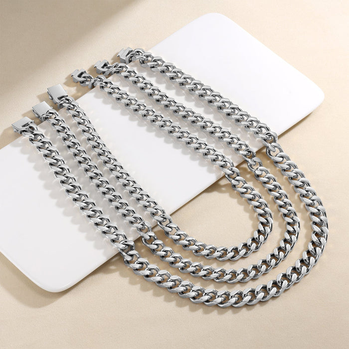 Cuban Link Chain Necklace Stainless Steel 12mm Men Necklace MelodyNecklace