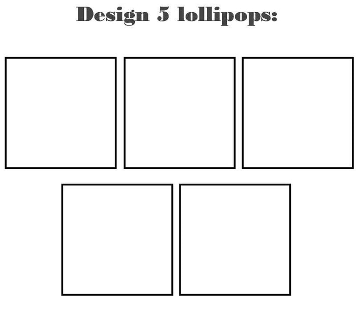 Customize your own square style edible image lollipop