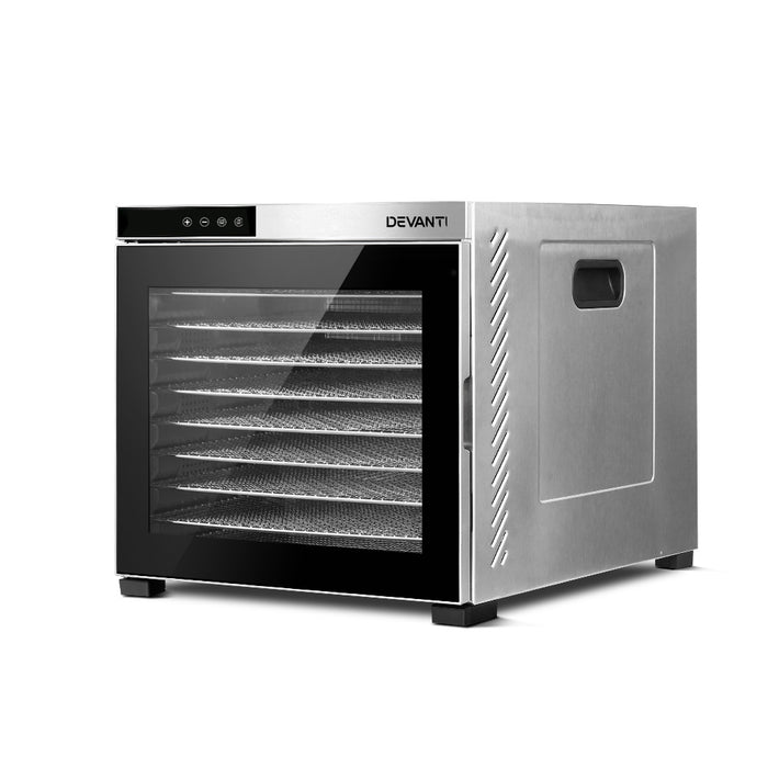 Devanti Commercial Food Dehydrator Silver and Black
