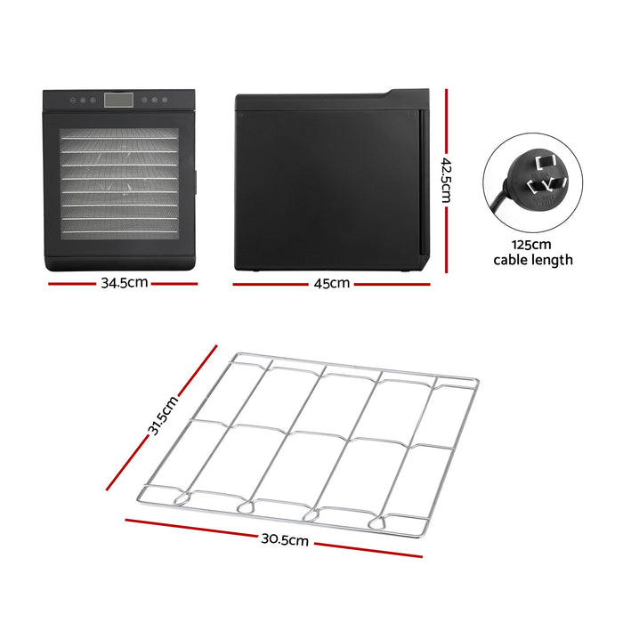Devanti 10 Trays Food Dehydrator with Stainless Steel Tray - Devanti