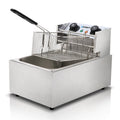 Devanti Commercial Electric Single Deep Fryer Silver