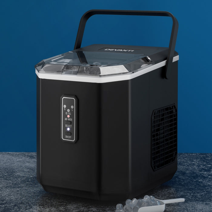 Devanti 12kg Ice Maker Machine 1.3L w/Scoop Holder Black - Devanti