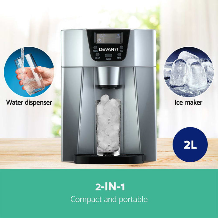 Devanti 12kg Ice Maker Machine with Water Dispenser - Devanti