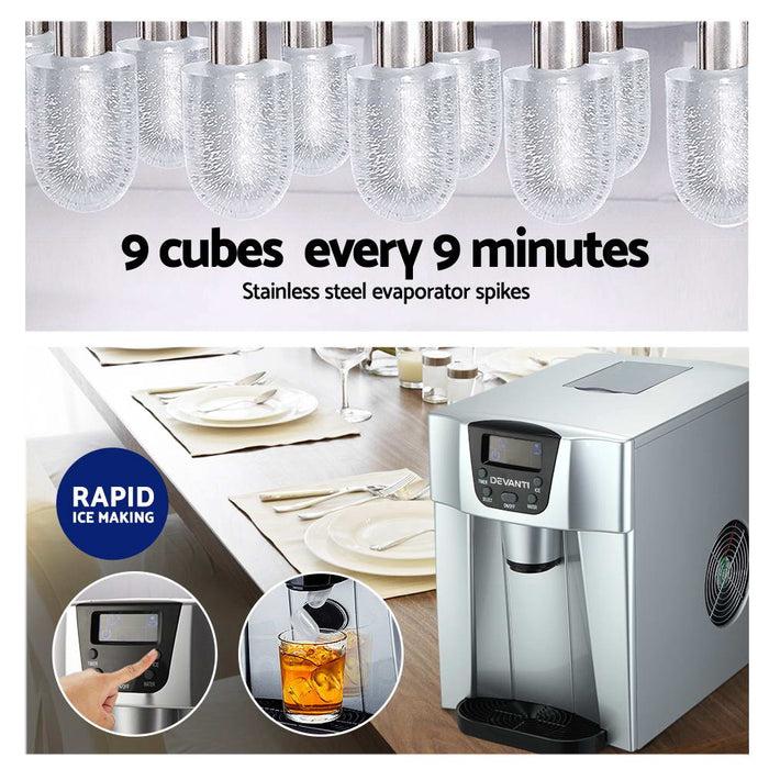 Devanti 12kg Ice Maker Machine with Water Dispenser - Devanti