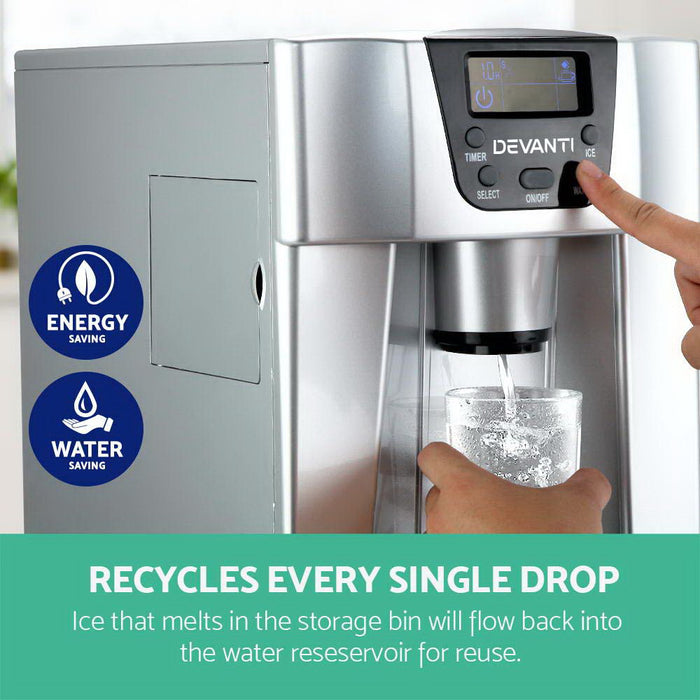 Devanti 12kg Ice Maker Machine with Water Dispenser - Devanti