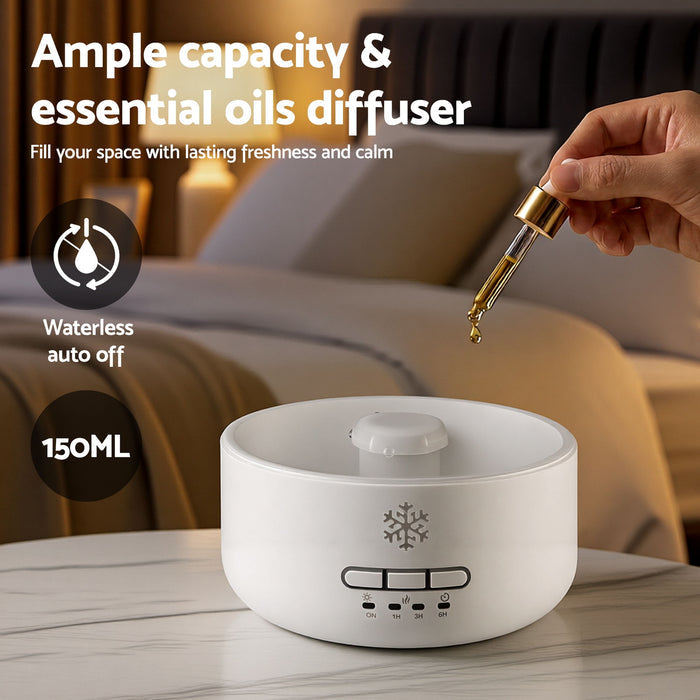 Devanti 150ml Salt Lamp Aroma Diffuser Ultrasonic Humidifier Purifier 7 LED Colors - Devanti