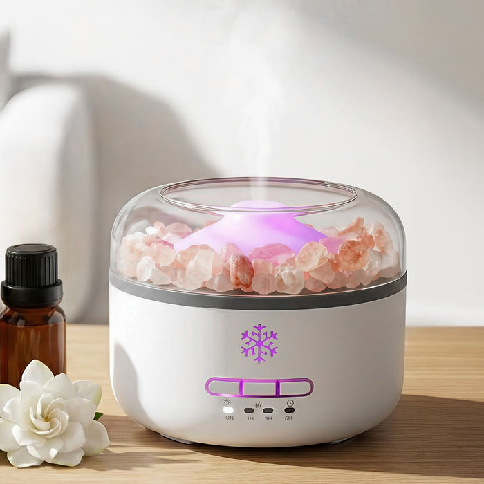 Devanti 150ml Salt Lamp Aroma Diffuser Ultrasonic Humidifier Purifier 7 LED Colors - Devanti