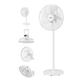 DEVANTI 16” 5-in-1 Rechargeable Fan for Pedestal Table Floor Wall Ceiling