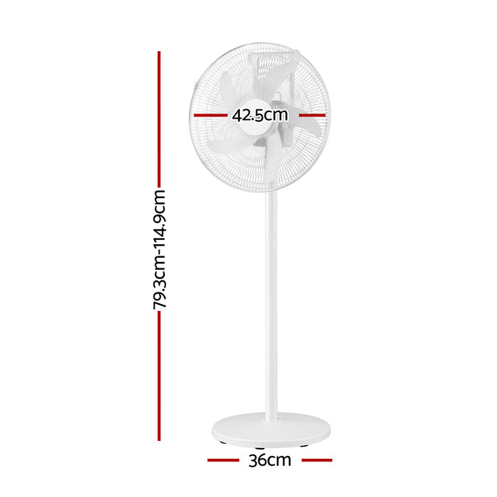 DEVANTI 16” 5-in-1 Rechargeable Fan for Pedestal Table Floor Wall Ceiling