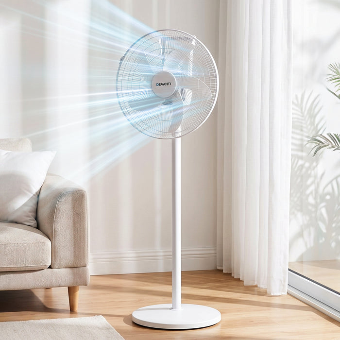 DEVANTI 16” 5-in-1 Rechargeable Fan for Pedestal Table Floor Wall Ceiling